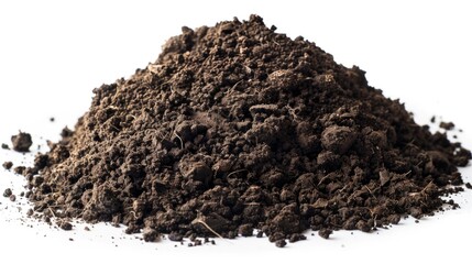 Poster - A close-up shot of a small pile of dirt on a clean white surface