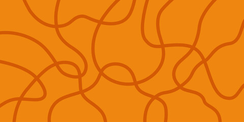 Poster - Abstract horizontal monochrome background with linear waves. Trendy vector illustration in style retro 60s, 70s. Orange colors	