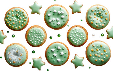 Green Icing Cookies With Sprinkles and Stars