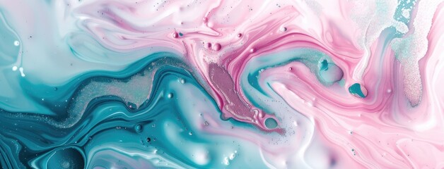 Poster - Abstract Pink and Blue Fluid Art Background