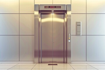 Poster - A modern building elevator, empty and ready for use