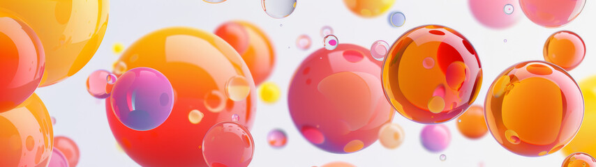 Wall Mural - Colorful Spheres Floating in White Space