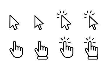 Wall Mural - Cursor icon set. Hand Cursor icons. Click icons