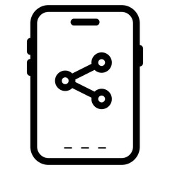 Sticker - share button smartphone icon