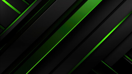 Wall Mural - Sleek Green Accent on Black Abstract Background