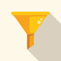 Poster - Yellow funnel filtering some liquid, with a long shadow