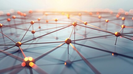 Poster - Point and line network connection structure Data transfer. Abstract technology background for 3D rendering