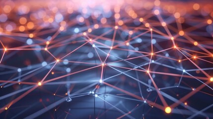 Poster - Point and line network connection structure Data transfer. Abstract technology background for 3D rendering