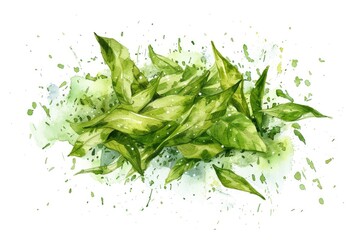 Poster - Fresh green beans arranged in a bundle, ideal for food photography or illustrations