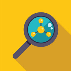 Poster - magnifying glass revealing a molecule structure, symbolizing scientific research and analysis