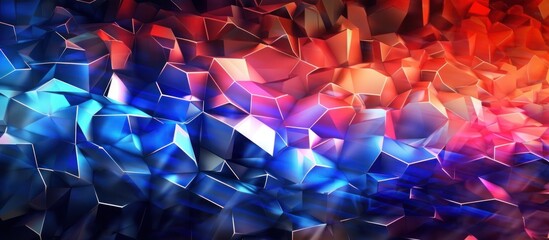 Wall Mural - Abstract Geometric Background with Red and Blue