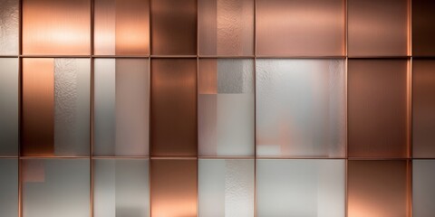 Poster - A wall composed of copper and frosted glass panels