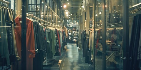 Aufkleber - A store filled with lots of clothes on display