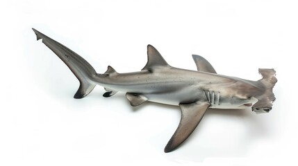 Wall Mural - Hammerhead Shark full body on white background