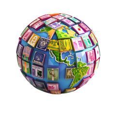 Poster - 3d world bank icon on transparent background