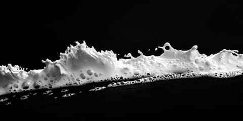 Aufkleber - Black and white photo of foamy water waves