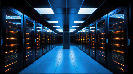 Sticker - High-Tech Data Center with Advanced Server Racks