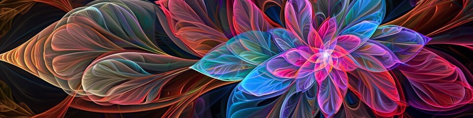 Beautiful Abstract Colorful Floral Design. Generative AI Created Dynamic Wallpaper for Computer and Mobile, Car Ad Campaign Screens, Artistic Aesthetics, and Botanical Flower 4K High-Resolution Backgr