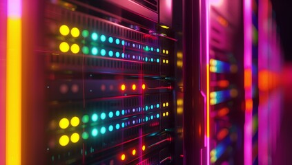 Poster - Glowing Server Racks in a Modern Data Center