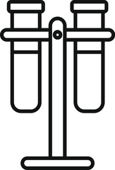 Poster - Laboratory test tubes holding stand icon in outline style isolated on white background