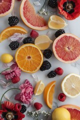 Poster - A colorful arrangement of various fruits on a table