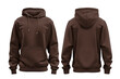 © YULIYA - Brown hoodie mockup, front and back views.