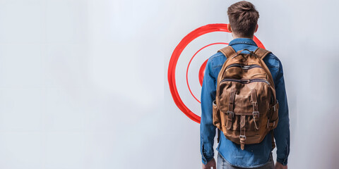 student stands confidently look at target and aim