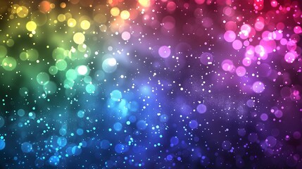 Wall Mural - Mesmerizing Colorful Bokeh Lights and Glowing Particles in Abstract Blurred Background