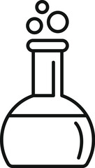 Poster - Line drawing of a chemical flask with bubbles representing a scientific experiment