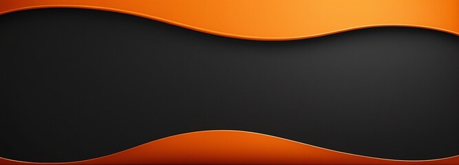 Abstract bright intense orange and black wave background. Modern contrast backdrop for presentation. Futuristic digital concept. Wavy dynamic colorful texture. Design template for poster, banner.