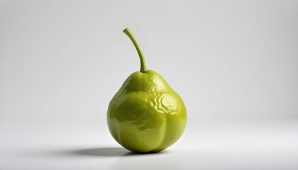 Wall Mural - green pear on a white background