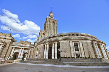 Wall Mural - Palace of Culture and Science, facade  in Warsaw, Poland