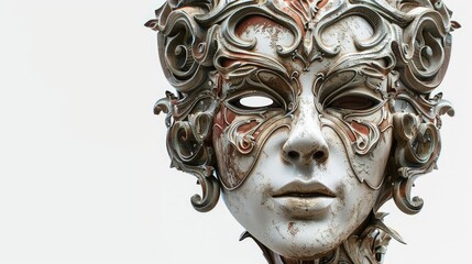 Poster - A close-up shot of a mask sitting on a white background, ideal for using in branding or design projects