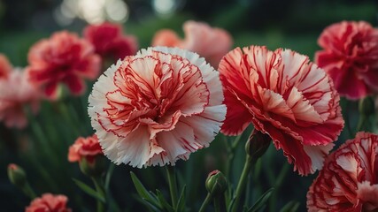 Wall Mural - carnation flower in garden background