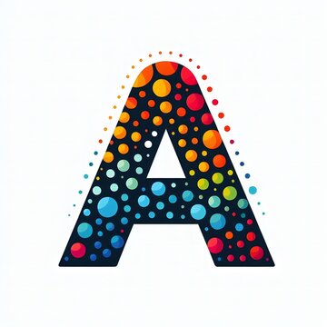AI Generate of Logo Letter A created using random color dots