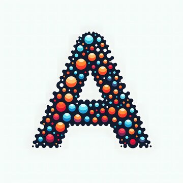 AI Generate of Logo Letter A created using random color dots
