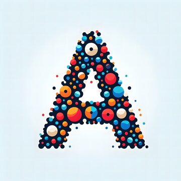 AI Generate of Logo Letter A created using random color dots