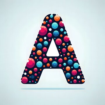 AI Generate of Logo Letter A created using random color dots