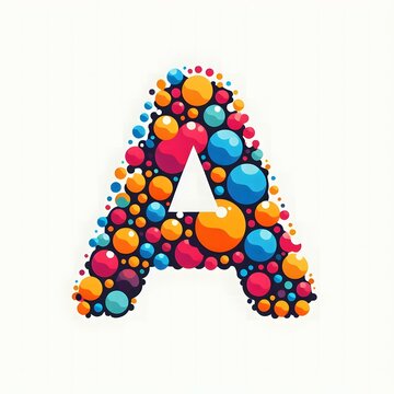 AI Generate of Logo Letter A created using random color dots