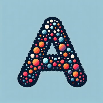 AI Generate of Logo Letter A created using random color dots