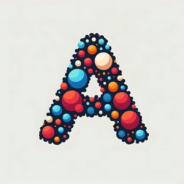 AI Generate of Logo Letter A created using random color dots