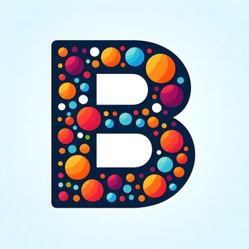 AI Generate of Logo Letter B created using random color dots