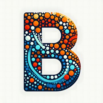 AI Generate of Logo Letter B created using random color dots