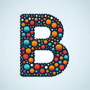 AI Generate of Logo Letter B created using random color dots