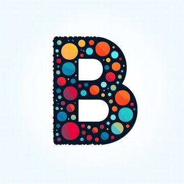 AI Generate of Logo Letter B created using random color dots
