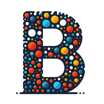 AI Generate of Logo Letter B created using random color dots