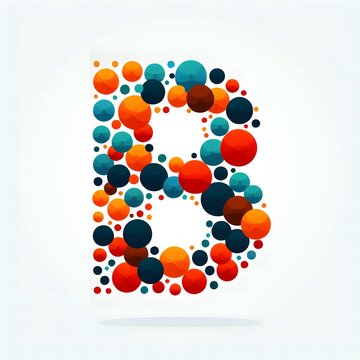 AI Generate of Logo Letter B created using random color dots