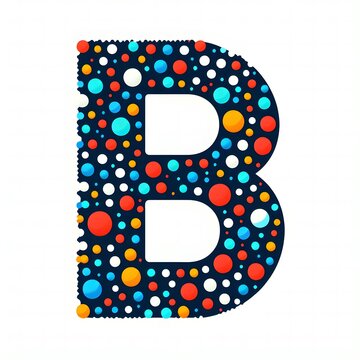 AI Generate of Logo Letter B created using random color dots