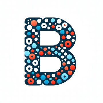AI Generate of Logo Letter B created using random color dots