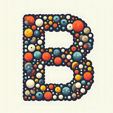 AI Generate of Logo Letter B created using random color dots